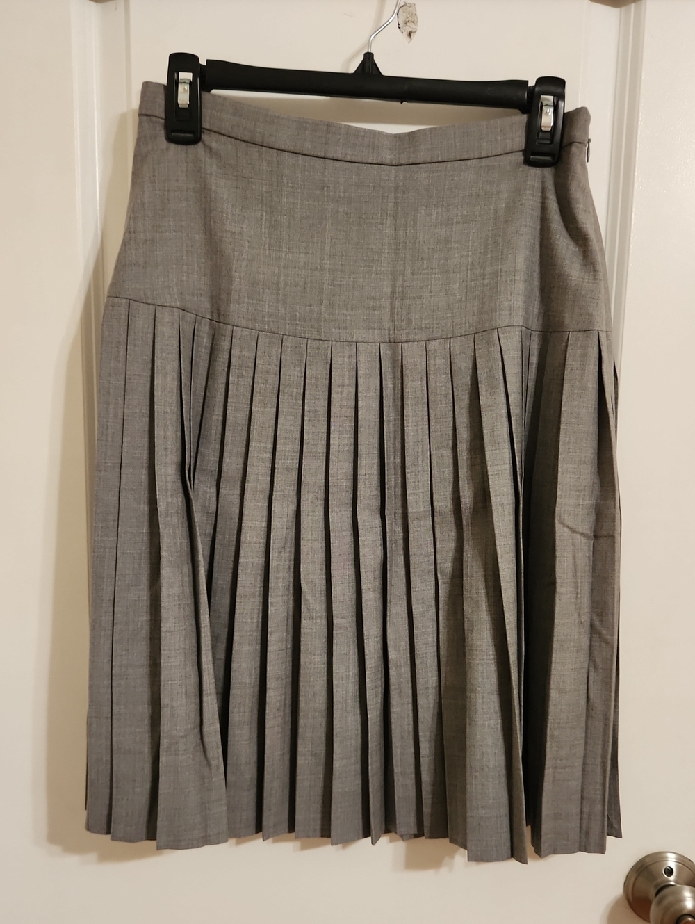 J. Crew Gray Pleated A-Line Skirt with Knife Pleats